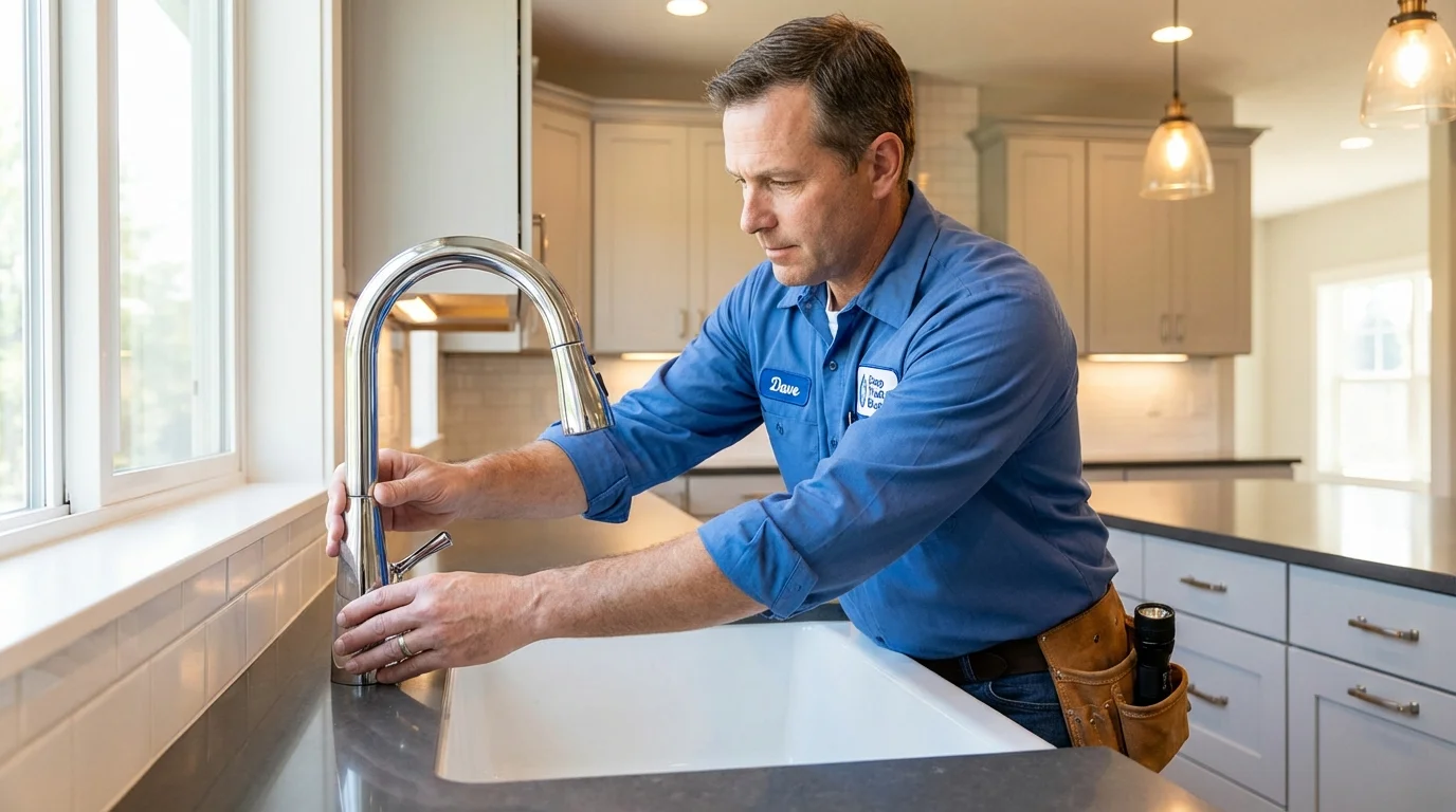 Kitchen faucet installation by Johns Plumbing LLC in Mathews